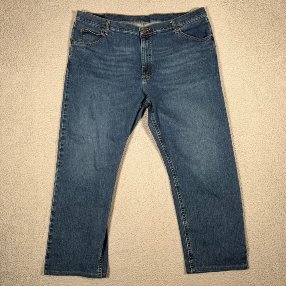 Wrangler Jeans Mens 40x27 Blue Straight Fit Denim 5 Pocket Casual Preppy Work